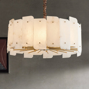 Lorry Alabaster Round Chandelier 20" 31"