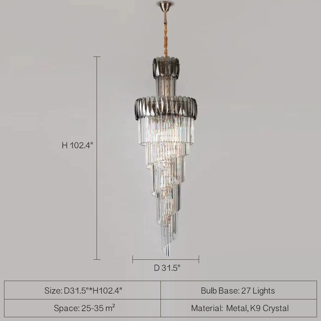 Lamer Lighting Grand Lumina Round Crystal Chandelier - Background Shot