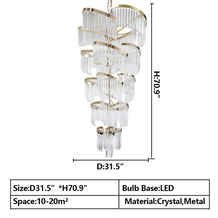 Lamer Lighting Grand Tiered Spiral Crystal Chandelier - Background Shot