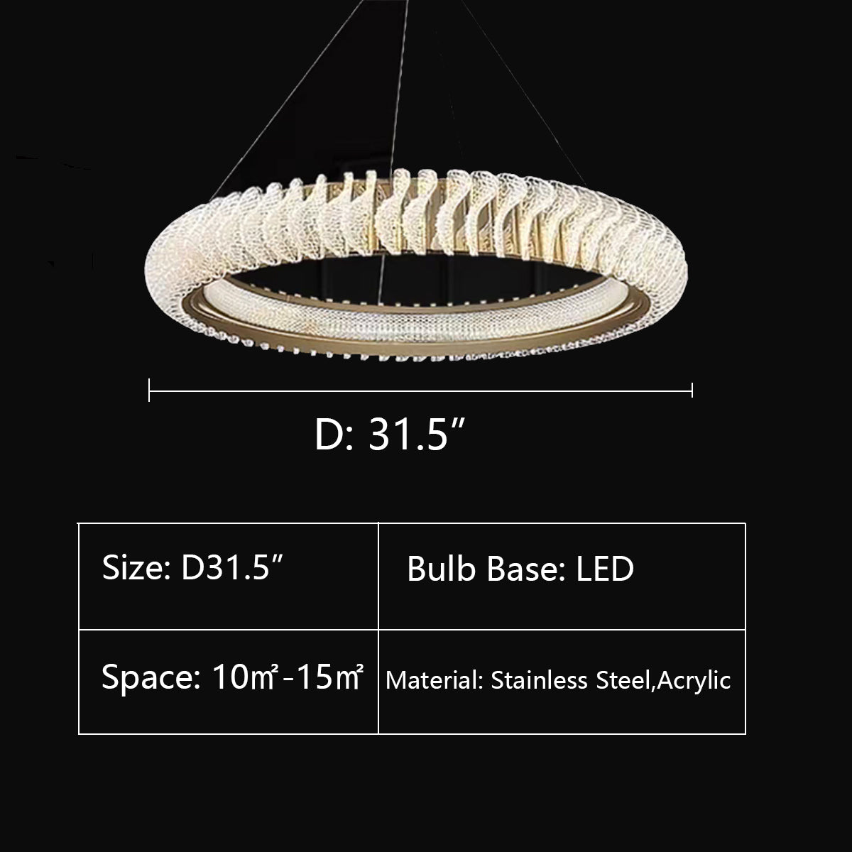 Lamer Lighting Grand Luminous Ring Chandelier - Background Shot