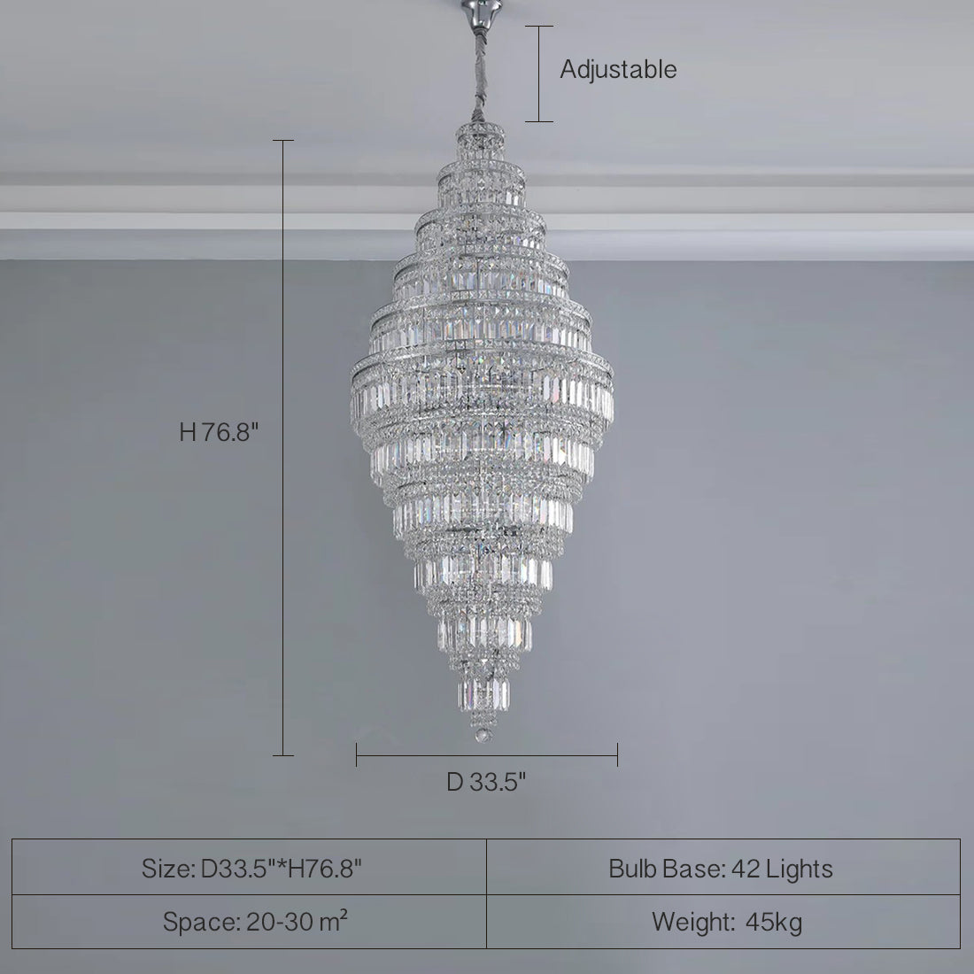 Lamer Lighting Grand Lumina Extra Large Round Crystal Chandelier - Background Shot