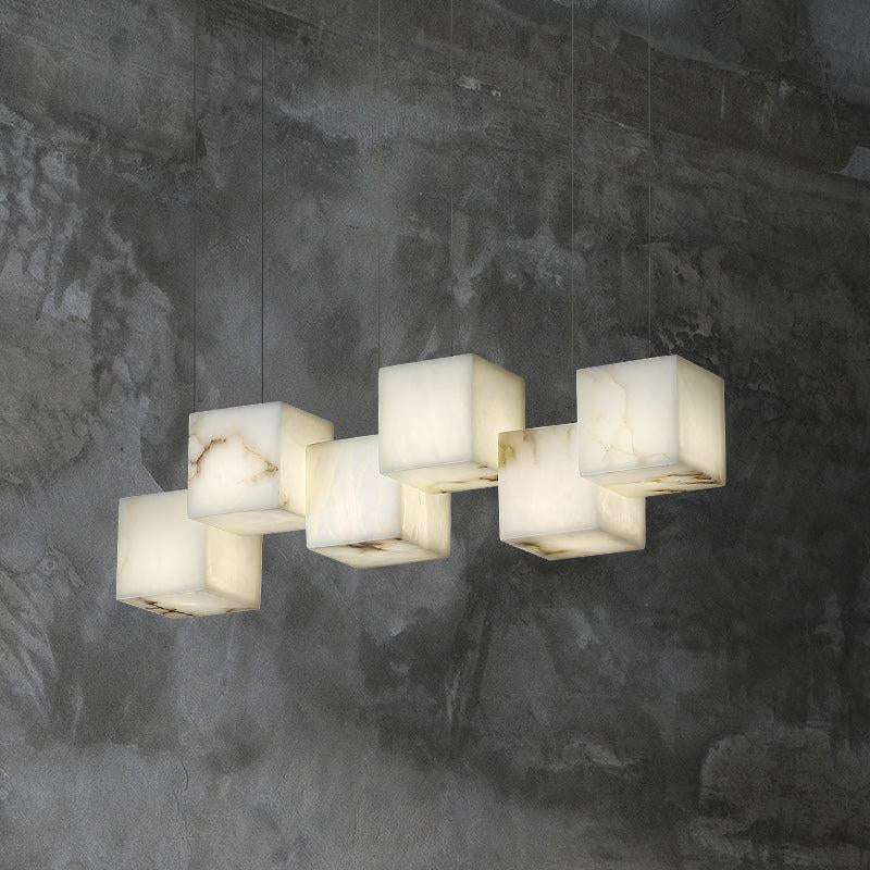 Vasilia Alabaster Cubic Linear Pendant | Lamer Lighting (2)
