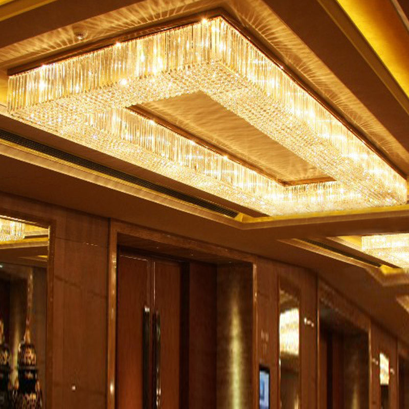 Lamer Lighting Grand Opulence Rectangle Flush Chandelier - formal American dining room