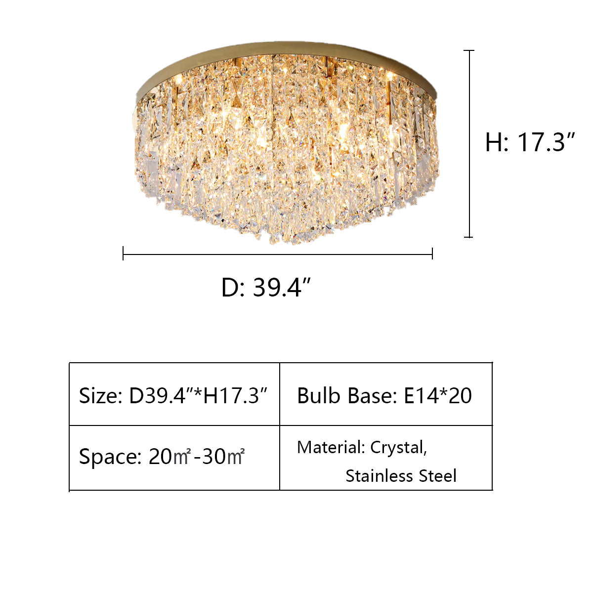 Lamer Lighting Grand Tiered Round Flush Mount Chandelier - Background Shot