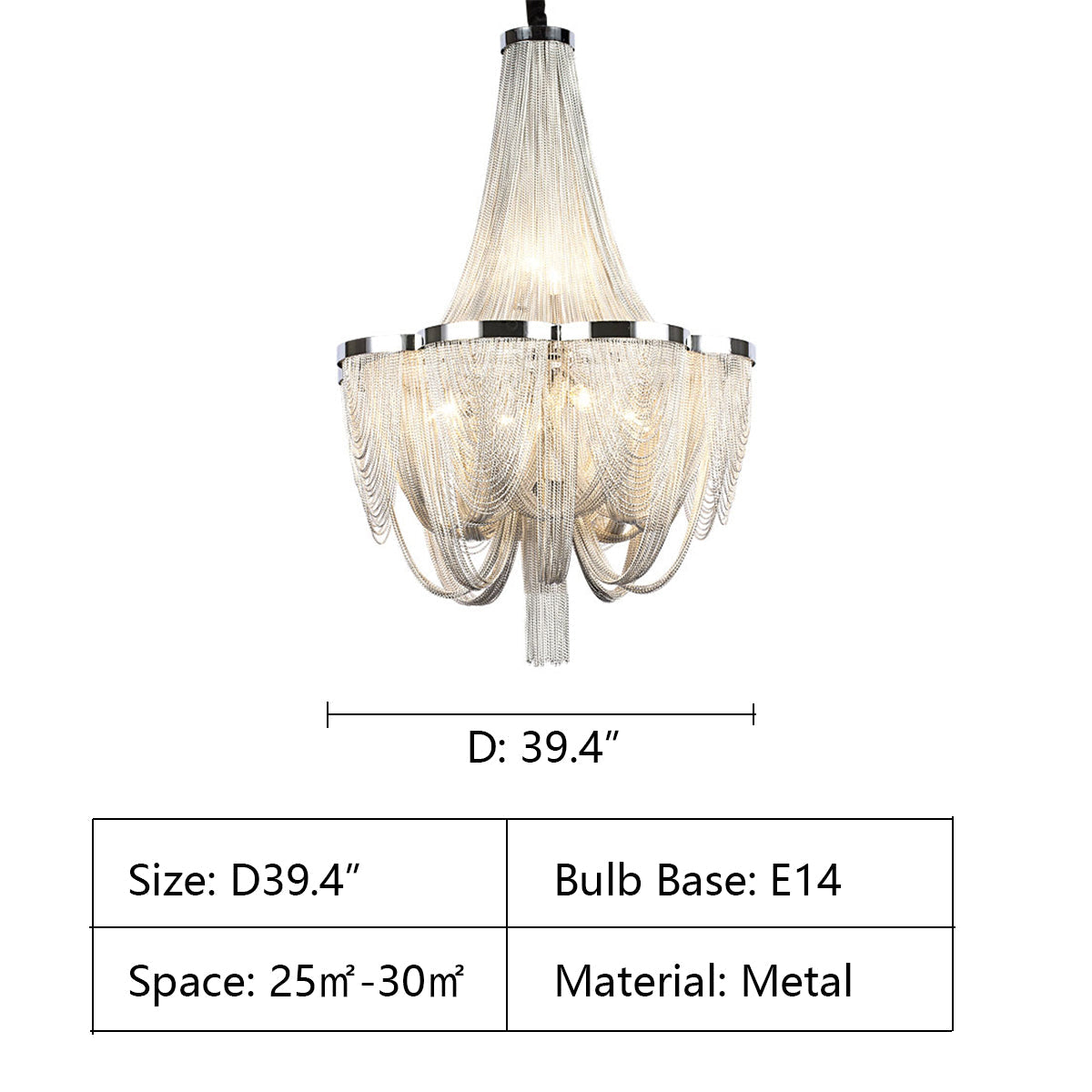Lamer Lighting Grand Lumina Cascade Tassel Chandelier - Background Shot