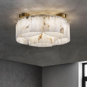 Lamer Lighting Alabaster Aura Flush Mount Ceiling Lamp - elegant American laundry room