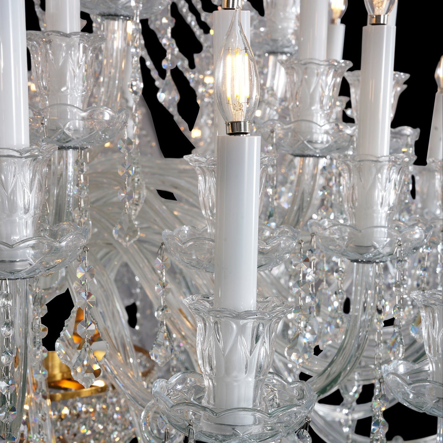 Lamer Lighting Grand Italianate Crystal Candle Chandelier - Background Shot