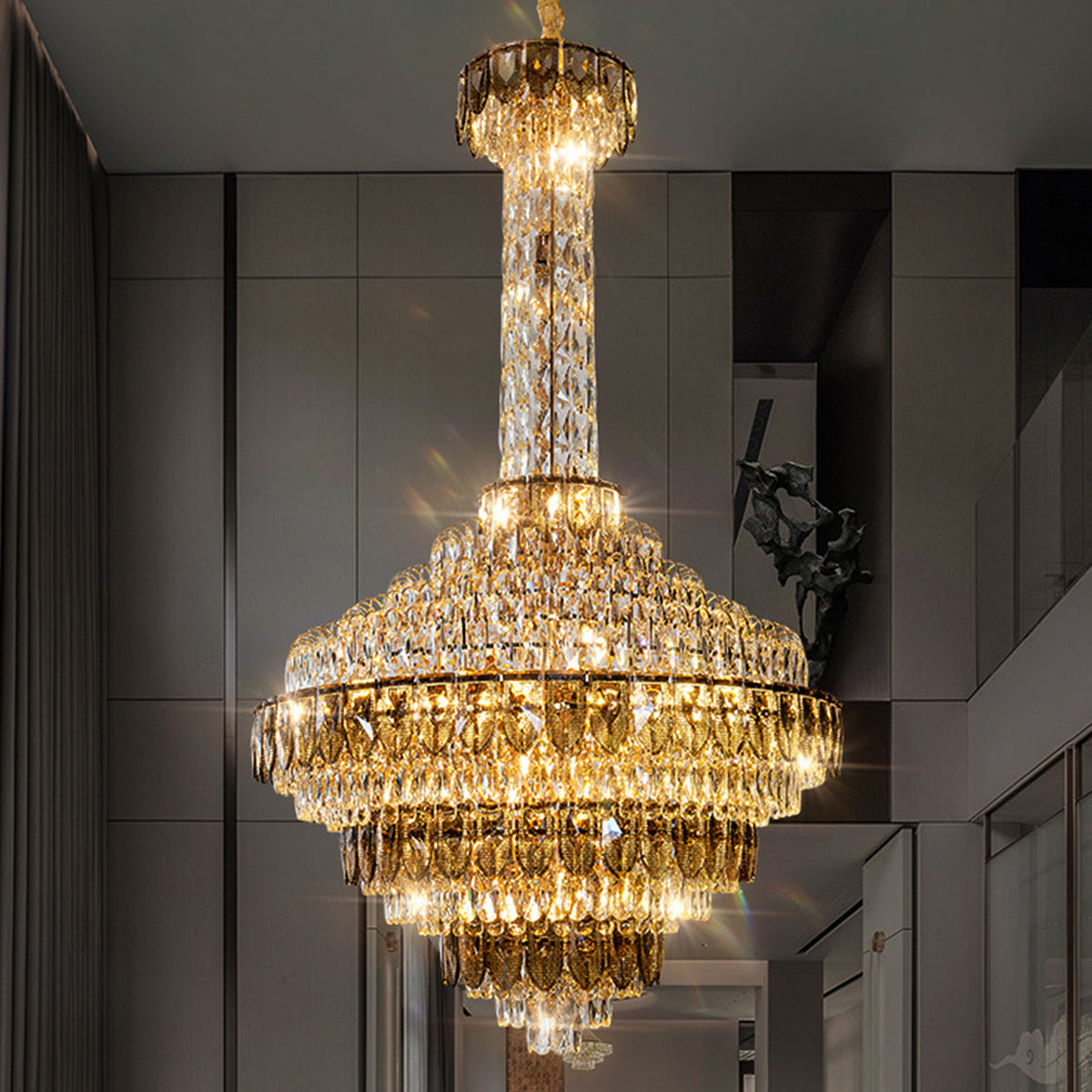 Lamer Lighting Grand Empire Tiered Crystal Chandelier - formal American dining room