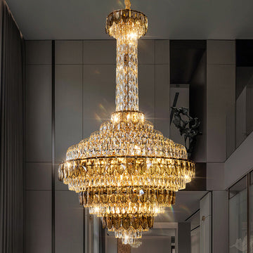 Lamer Lighting Grand Empire Tiered Crystal Chandelier - formal American dining room