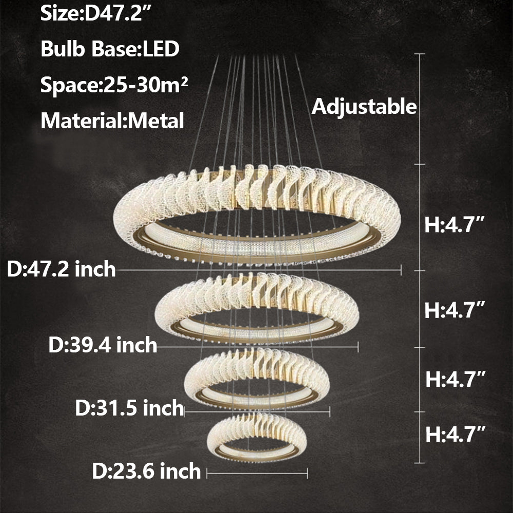 Lamer Lighting Grand Luminous Multi-Layer Ring Chandelier - Background Shot