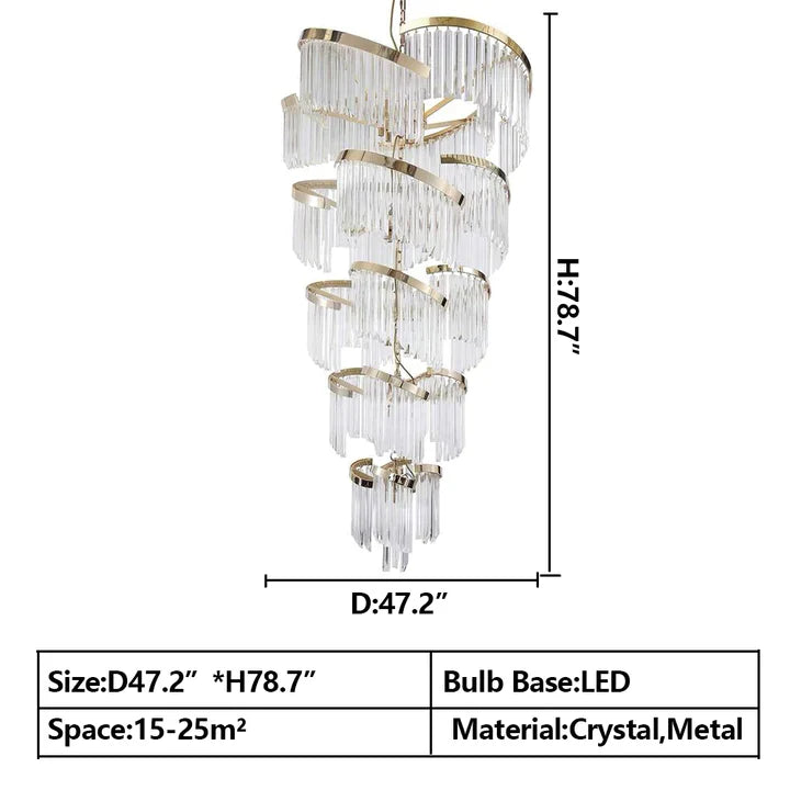 Lamer Lighting Grand Tiered Spiral Crystal Chandelier - Background Shot