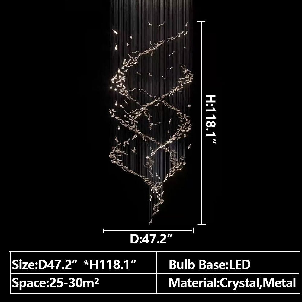 Lamer Lighting Grand Lumina Double Spiral Crystal Chandelier - Background Shot
