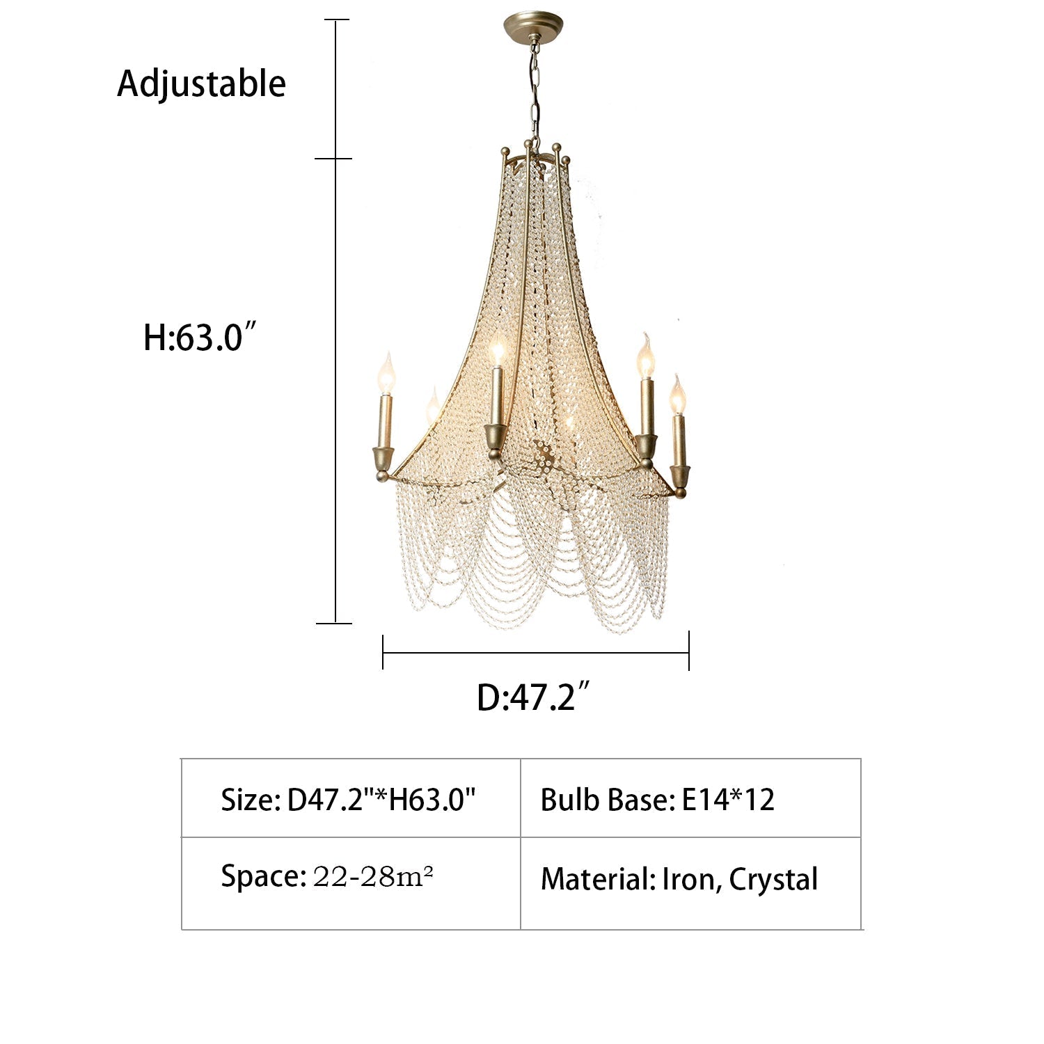 Lamer Lighting Grand Lumina Crystal Beaded Chandelier - Background Shot