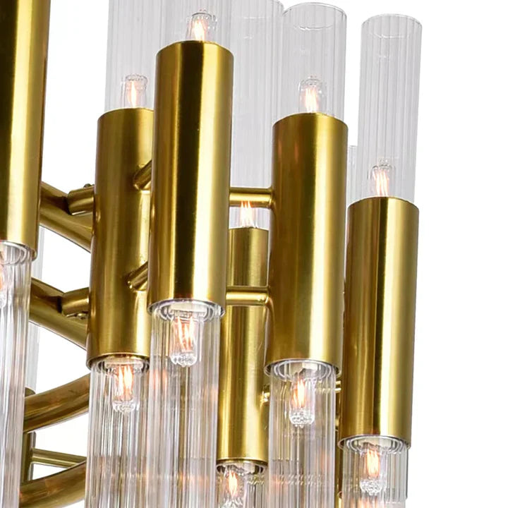 Lamer Lighting Aura Grandeur 3-Tier Round Glass Chandelier - Background Shot