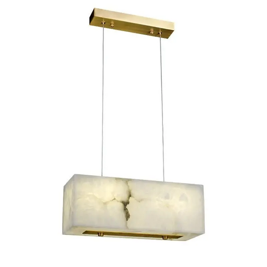 Alabaster Cuboid Dining Room Chandelier 17" L