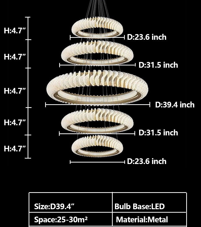 Lamer Lighting Grand Luminous Multi-Layer Ring Chandelier - Background Shot