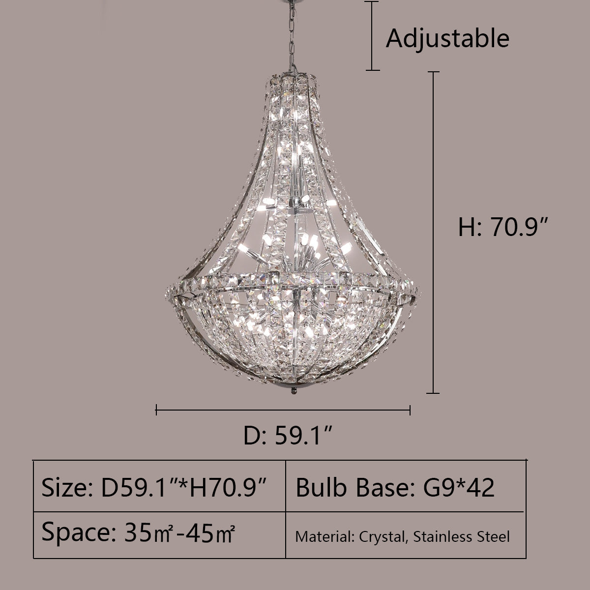 Lamer Lighting Grand Lumina K9 Crystal Chandelier - Background Shot