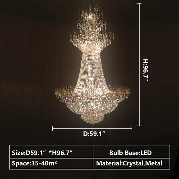 Lamer Lighting Grand Lumière Multi-tiered Crystal Chandelier - Background Shot