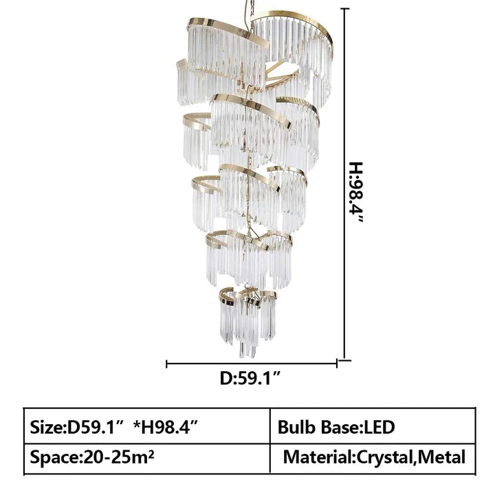 Lamer Lighting Grand Tiered Spiral Crystal Chandelier - Background Shot