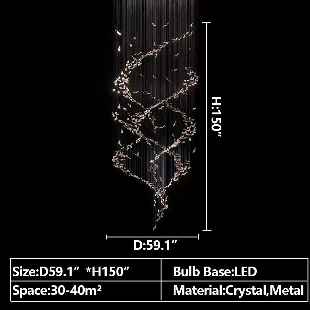 Lamer Lighting Grand Lumina Double Spiral Crystal Chandelier - Background Shot