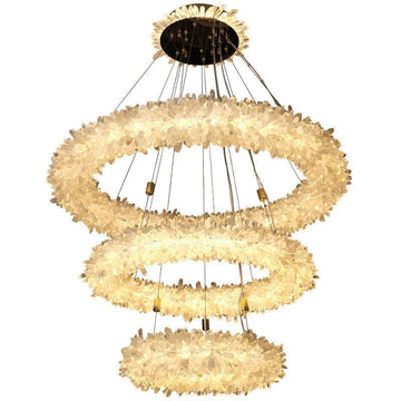 Derek Modern Rock Quartz Crystal Cluster Halo Chandelier - Merlin Lamps