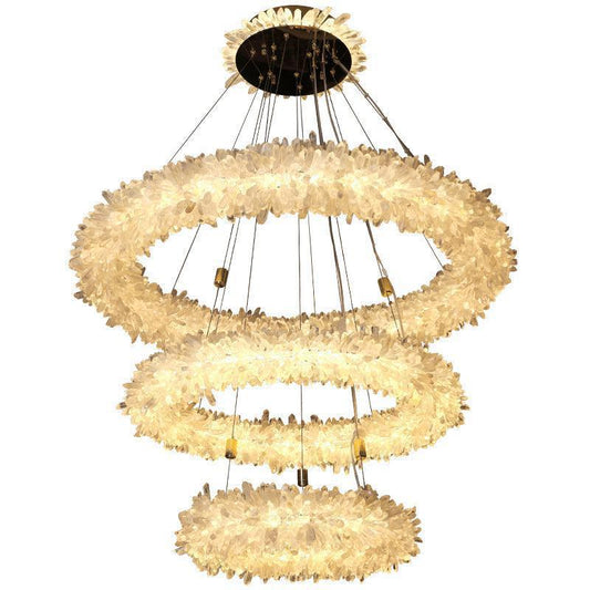 Derek Modern Rock Quartz Crystal Cluster Halo Chandelier - Merlin Lamps