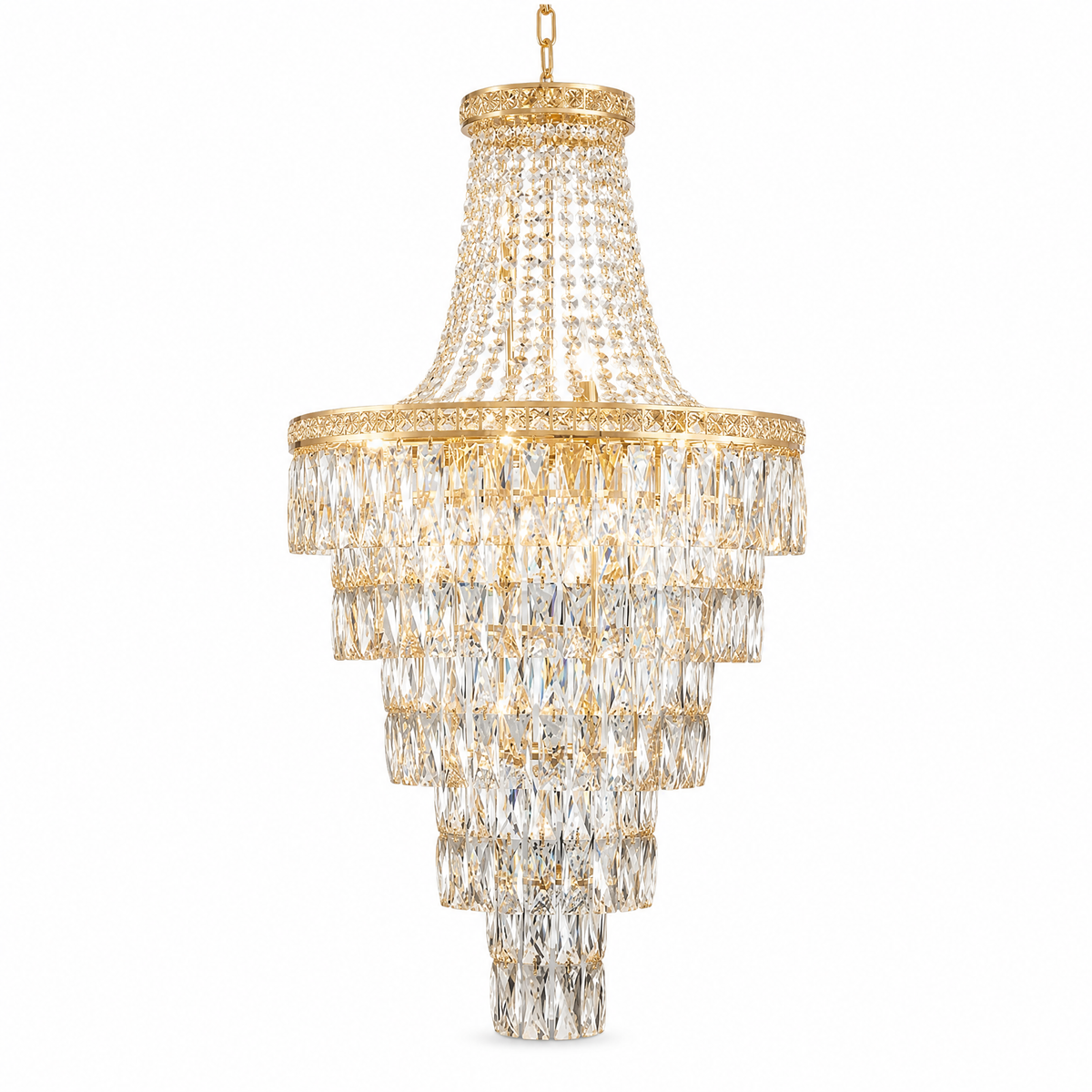 550 Square Diamond Round Pendant - Gold