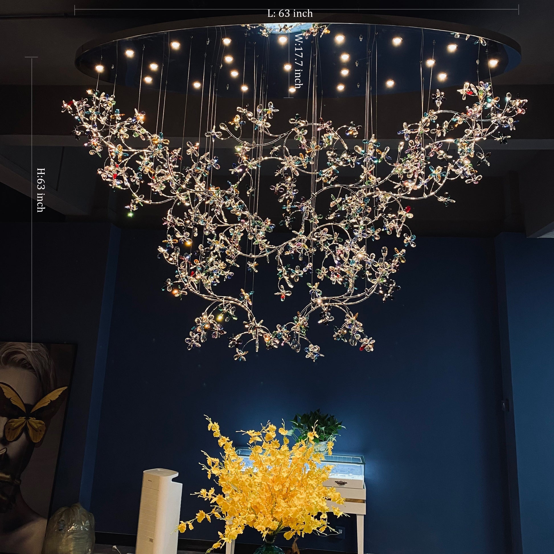 Lamer Lighting Opulent Bloom Crystal Branch Chandelier - Background Shot
