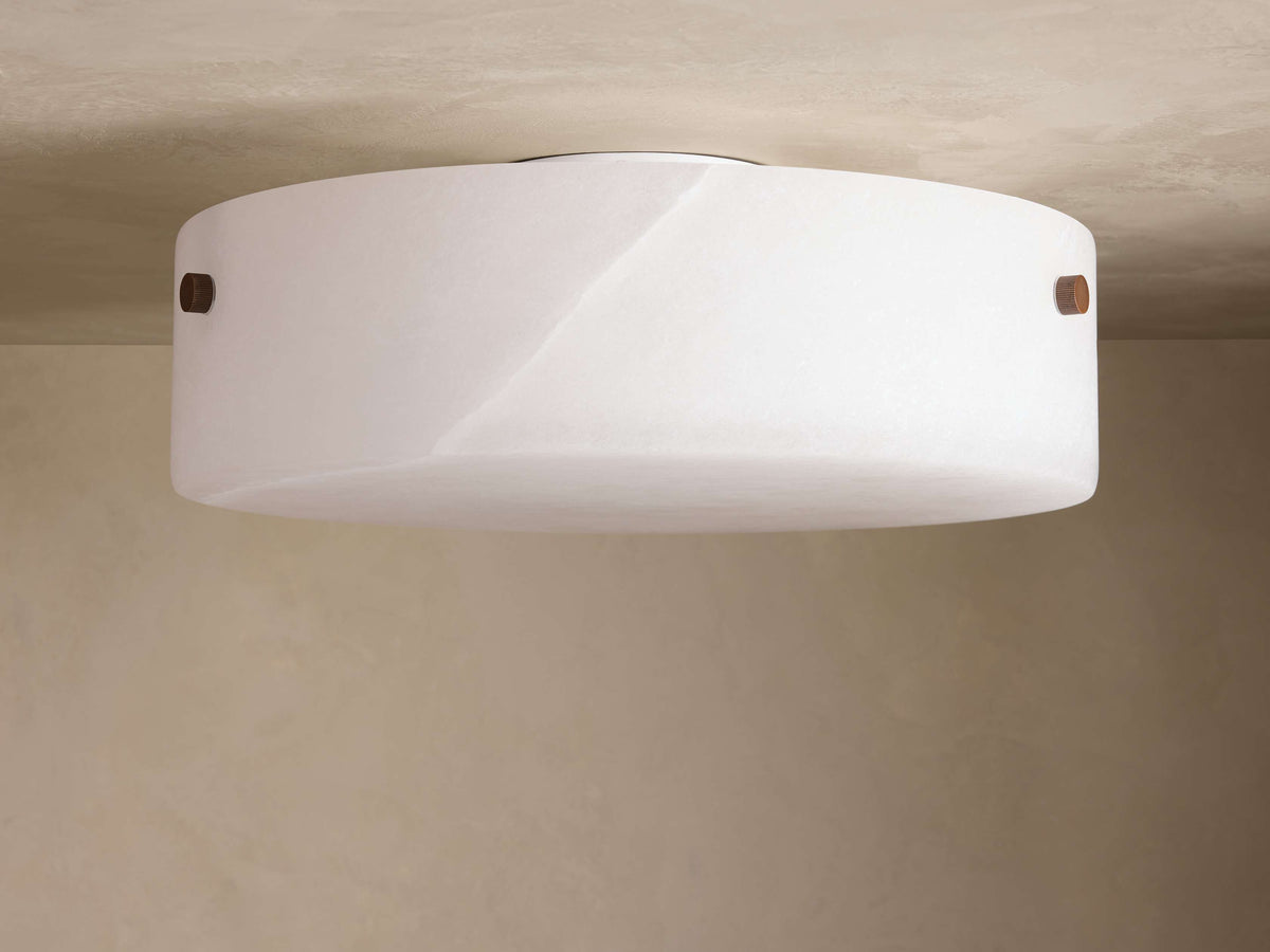 Chayla Alabaster Stone Flushmount 16" W