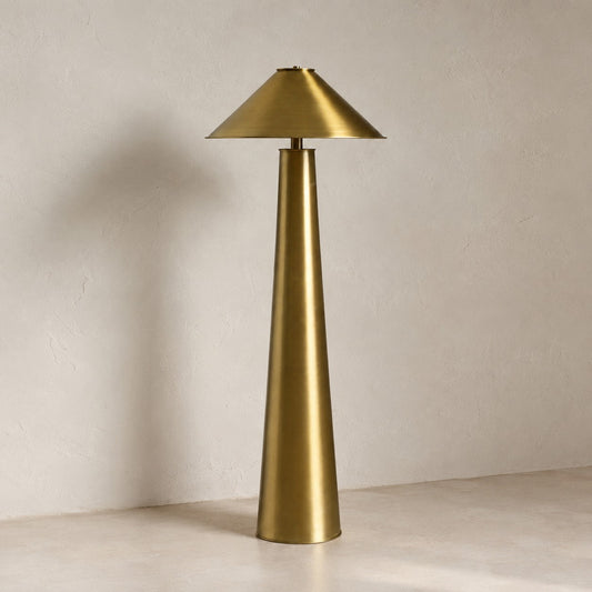 Minimalist Antique Brass Floor Lamp