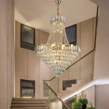 Lamer Lighting Grand Radiance Round K9 Crystal Chandelier - American ballroom or formal entertaining space