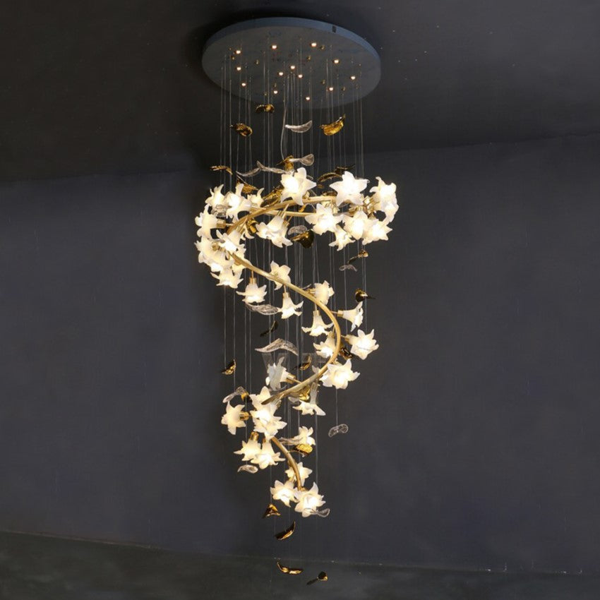 Lamer Lighting Veridian Bloom Brass Branch Chandelier - Background Shot