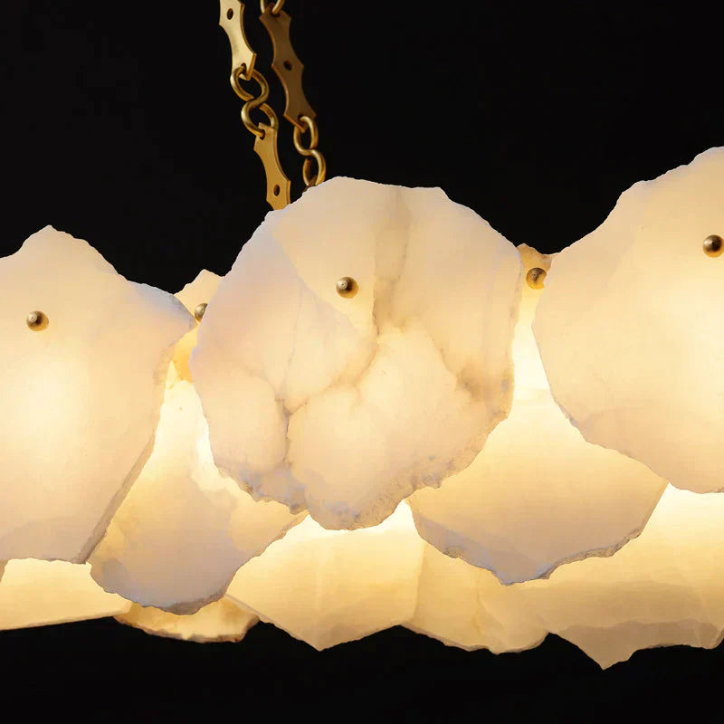Lamer Lighting Aura Alabaster Linear Chandelier - Background Shot