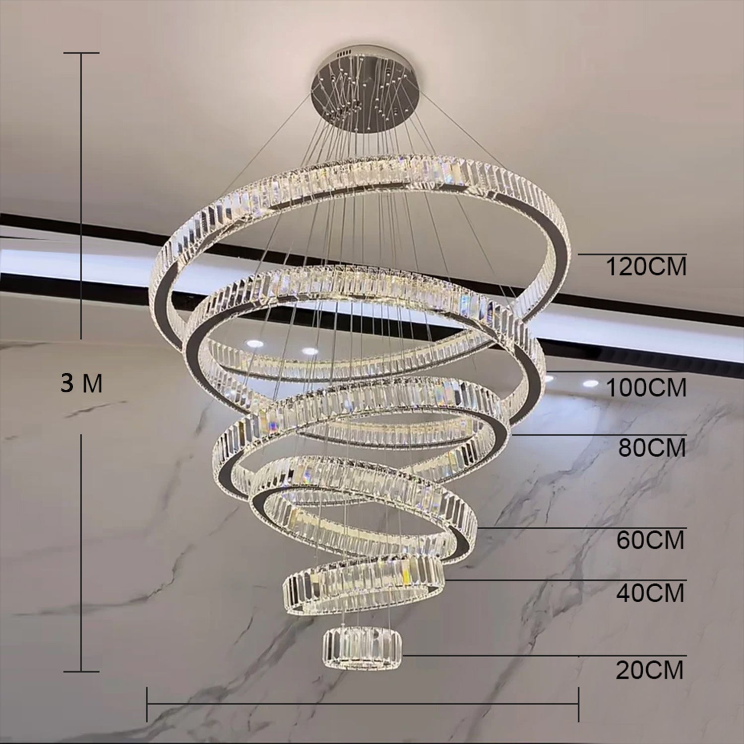 Lamer Lighting Radiant Aura Round LED Chandelier - Background Shot