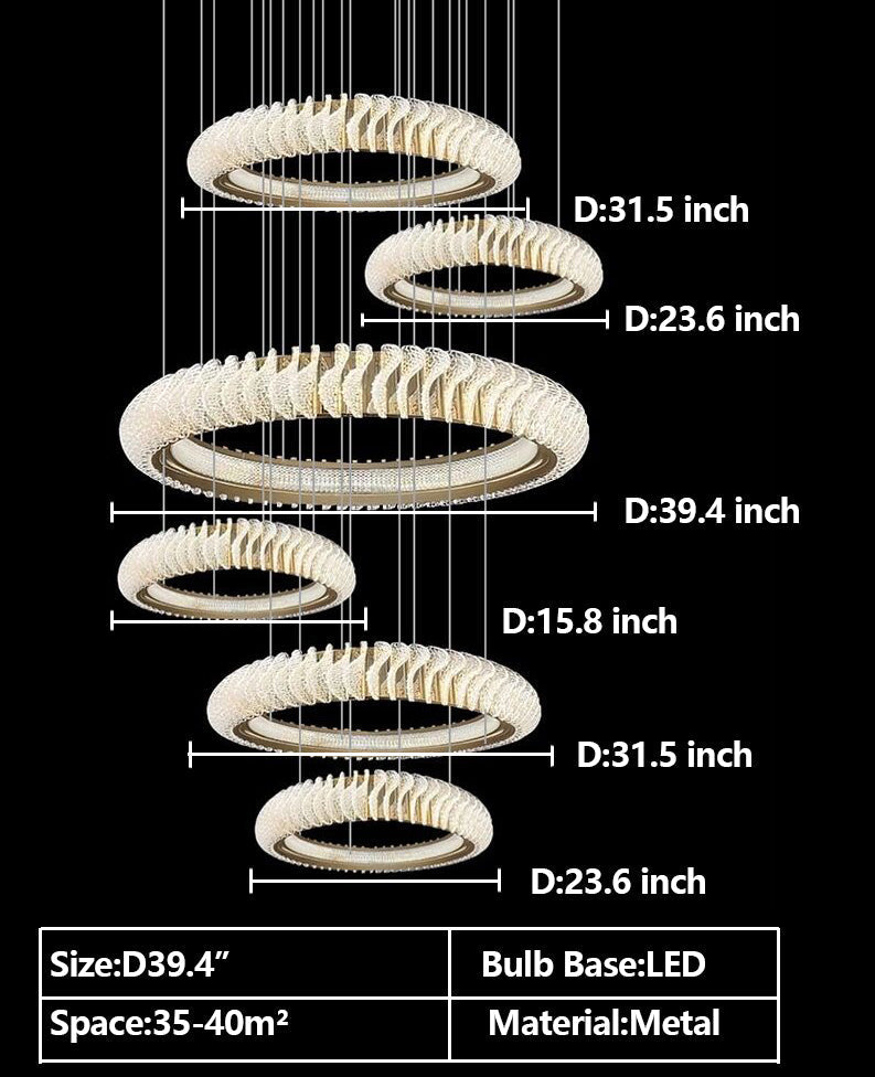 Lamer Lighting Grand Luminous Multi-Layer Ring Chandelier - Background Shot