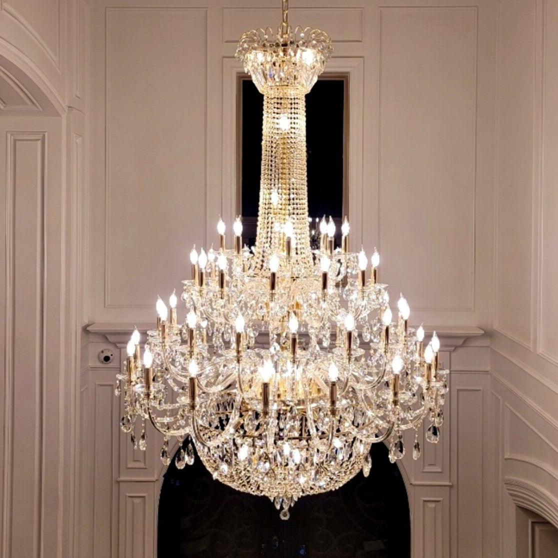 Lamer Lighting Grand Palais Multi-Tier K9 Crystal Chandelier - Background Shot