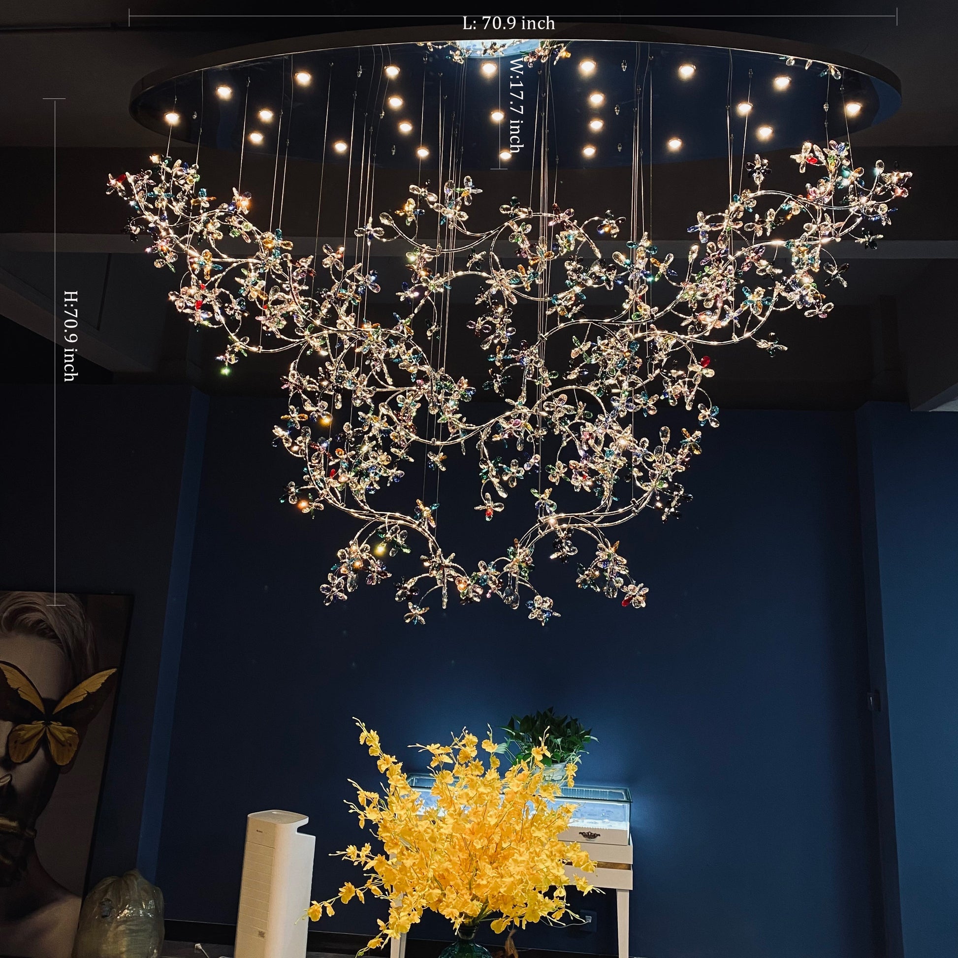 Lamer Lighting Opulent Bloom Crystal Branch Chandelier - Background Shot