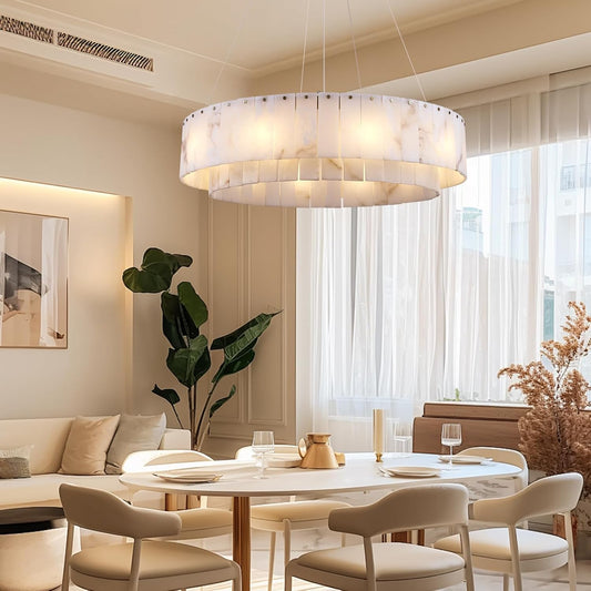 Celine Alabaster Round Chandelier 31" Fast Shipping