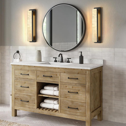 Melange Alabaster Rectangle Wall Sconces 20"