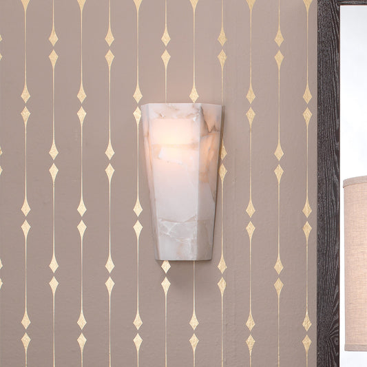 Modern Alabaster 1-Light Wall Sconce, 14.5 inch