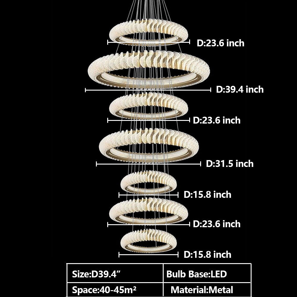 Lamer Lighting Grand Luminous Multi-Layer Ring Chandelier - Background Shot