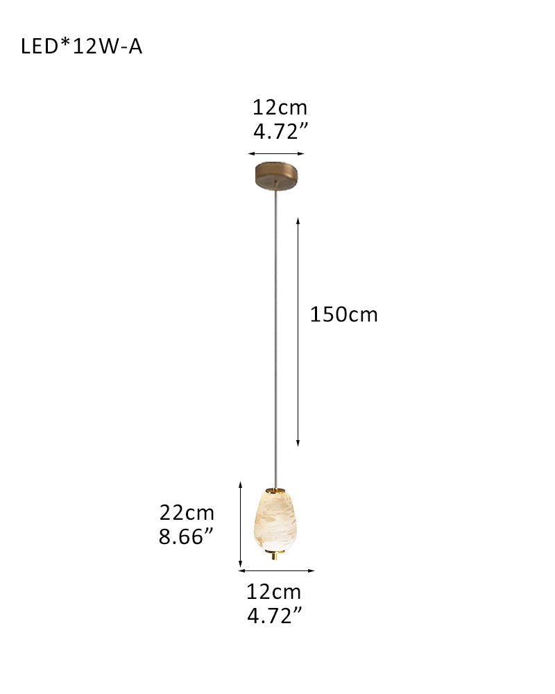 Modern Linear White Alabaster Solid Ball Thread Synthetic Shade Hanging Light for Dining