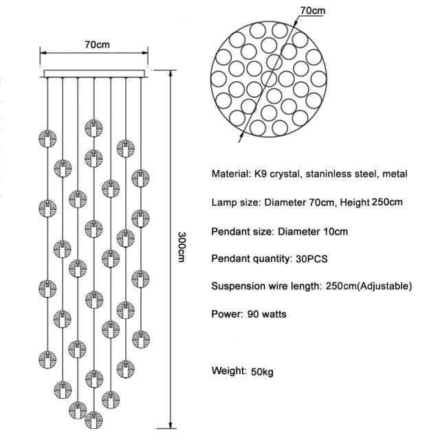 Adonis Suspension Water Drop Chandelier（ 43-Light customized） - Melin Lamps