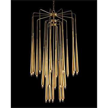 Hans Twenty-Three-Light Brass Chandelier - Merlin Lamps