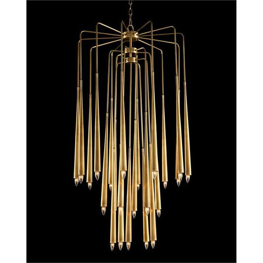 Hans Twenty-Three-Light Brass Chandelier - Merlin Lamps