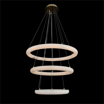 Luca Three-Tier Alabaster Pendant Chandelier