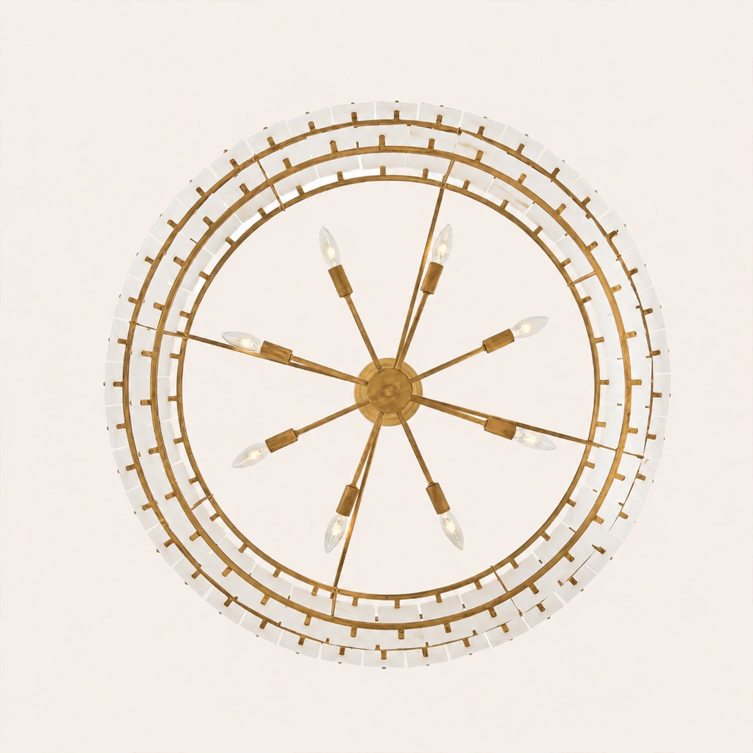 Simona Alabaster Drum 2-Tier Chandelier