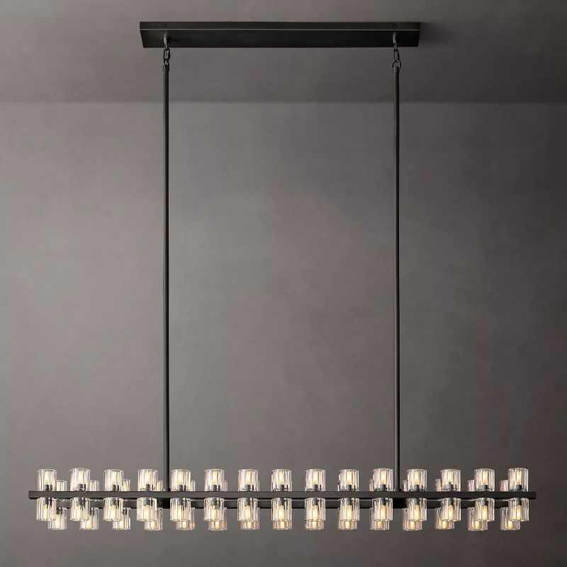 Aka Wine-glass Rectangular Chandelier 54" - lamerlighting