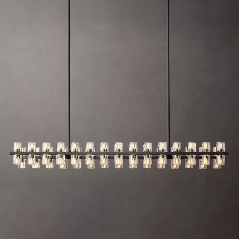 Aka Wine-glass Rectangular Chandelier 54" - lamerlighting