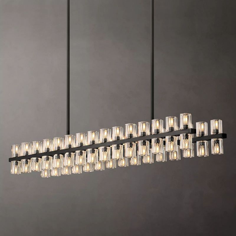 Aka Wine-glass Rectangular Chandelier 54" - lamerlighting